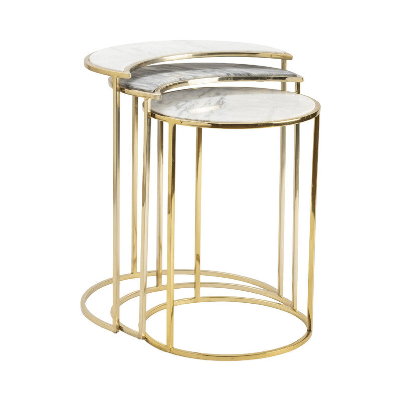 Astronomy Gold/White 3-Piece Nesting Tables