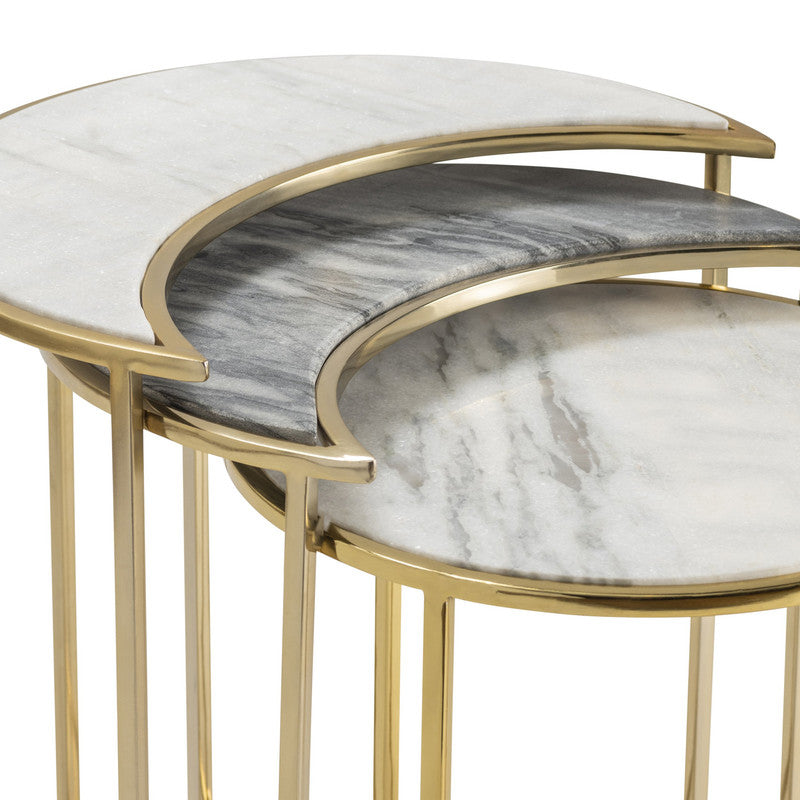 Astronomy Gold/White 3-Piece Nesting Tables
