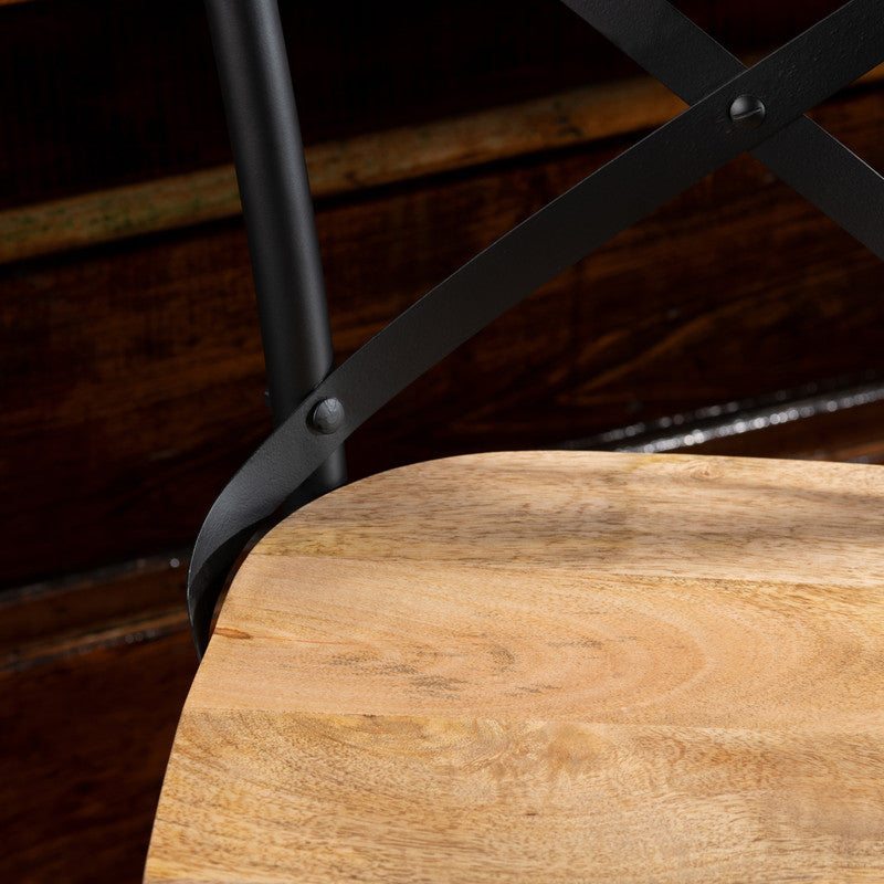 Cedar Creek Brown/Black Barstool (Set of 2)