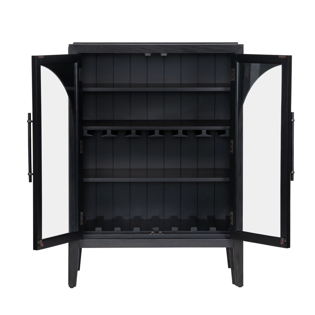 Braxton Black Wine Cabinet