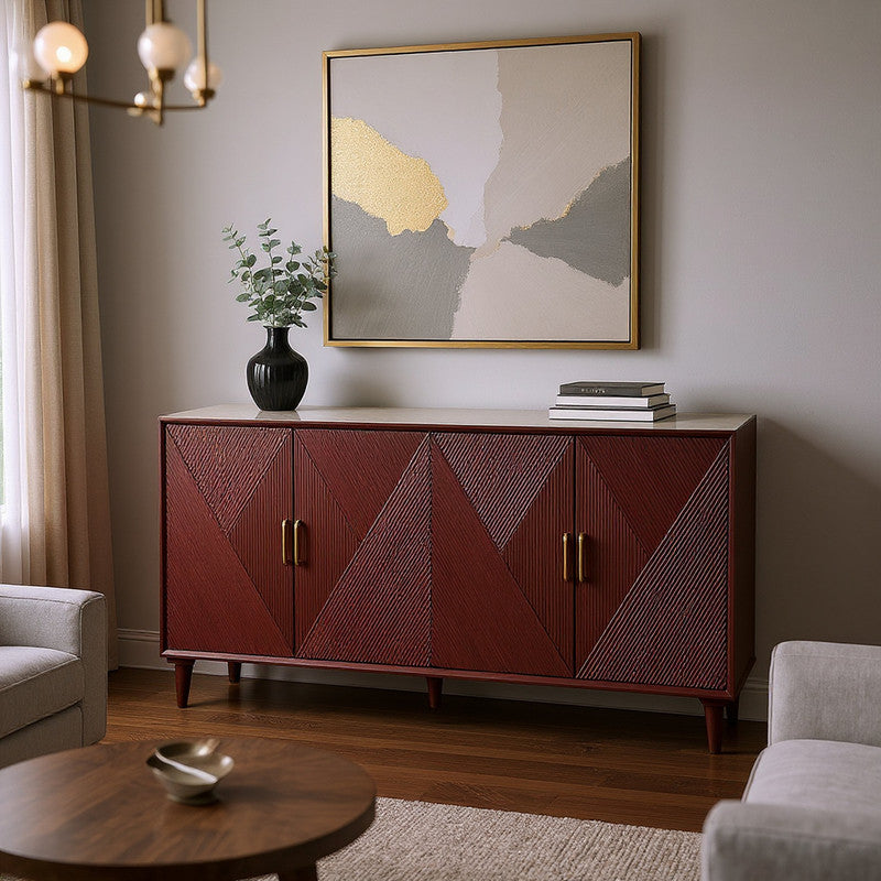 Arvada Red Four-Door Sideboard