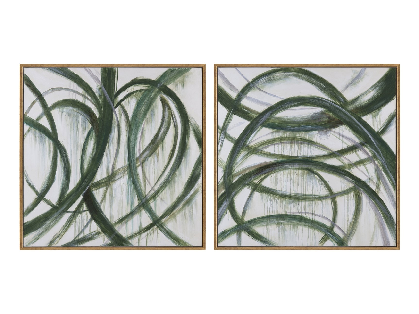 Evergreen Twists Green/White Canvas