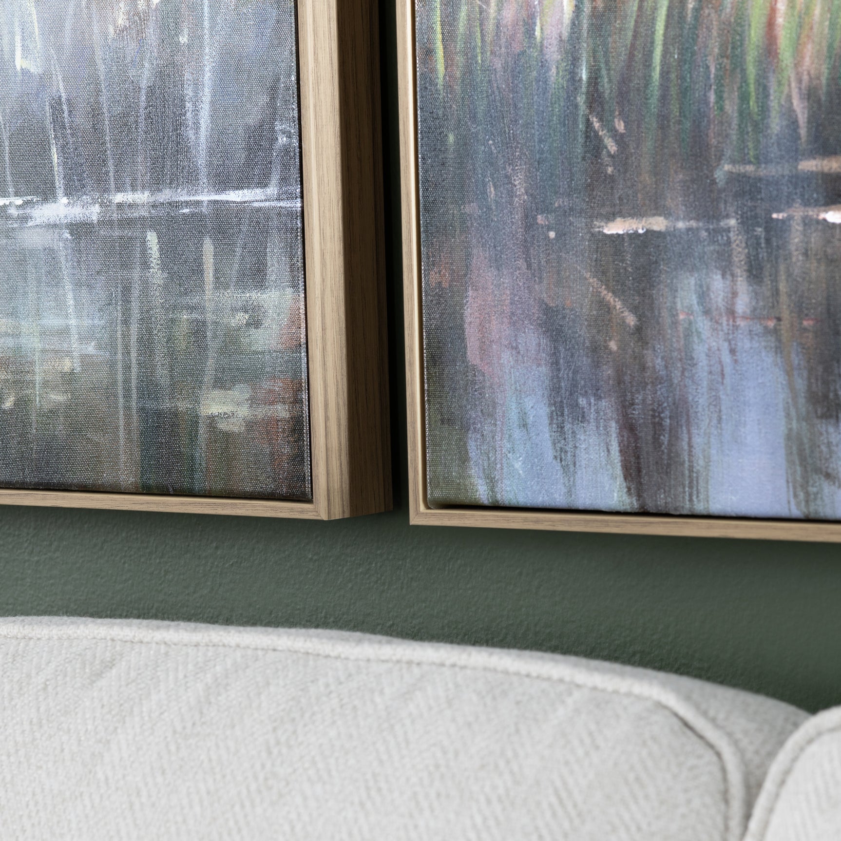 Gazing Egret 2 Green/Brown Canvas