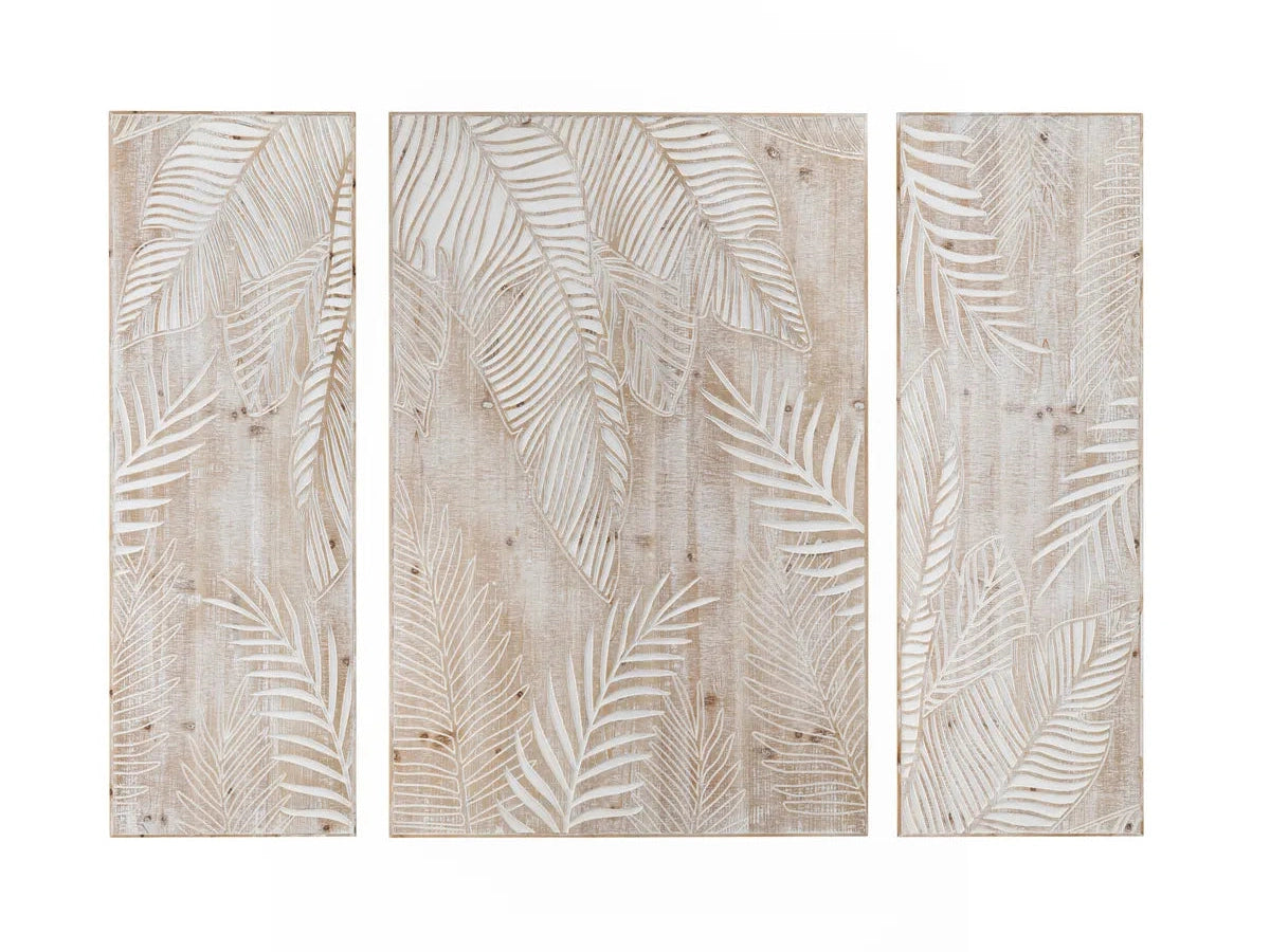 Wood Palms Natural/White Wall Art