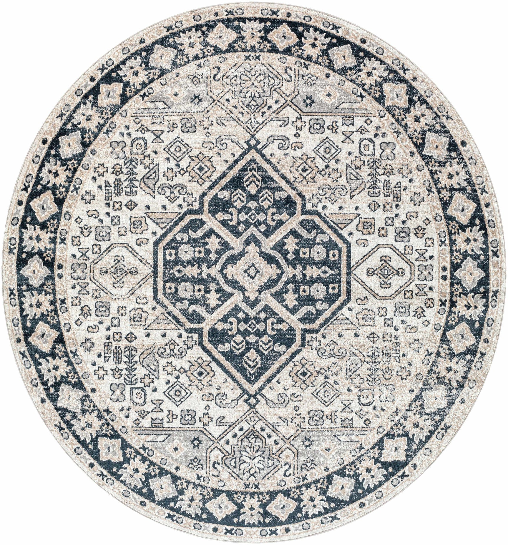 Cabacungan Cream & Gray Washable Area Rug - Clearance - Ornate Home