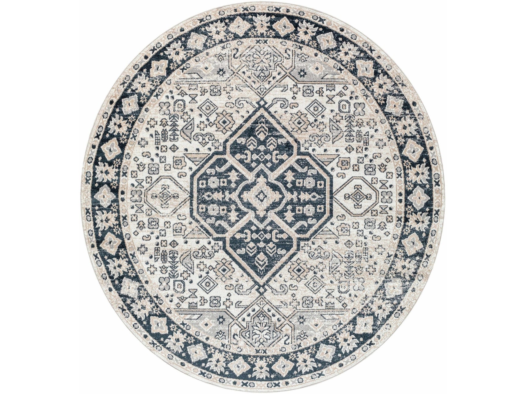 Cabacungan Cream & Gray Washable Area Rug - Ornate Home