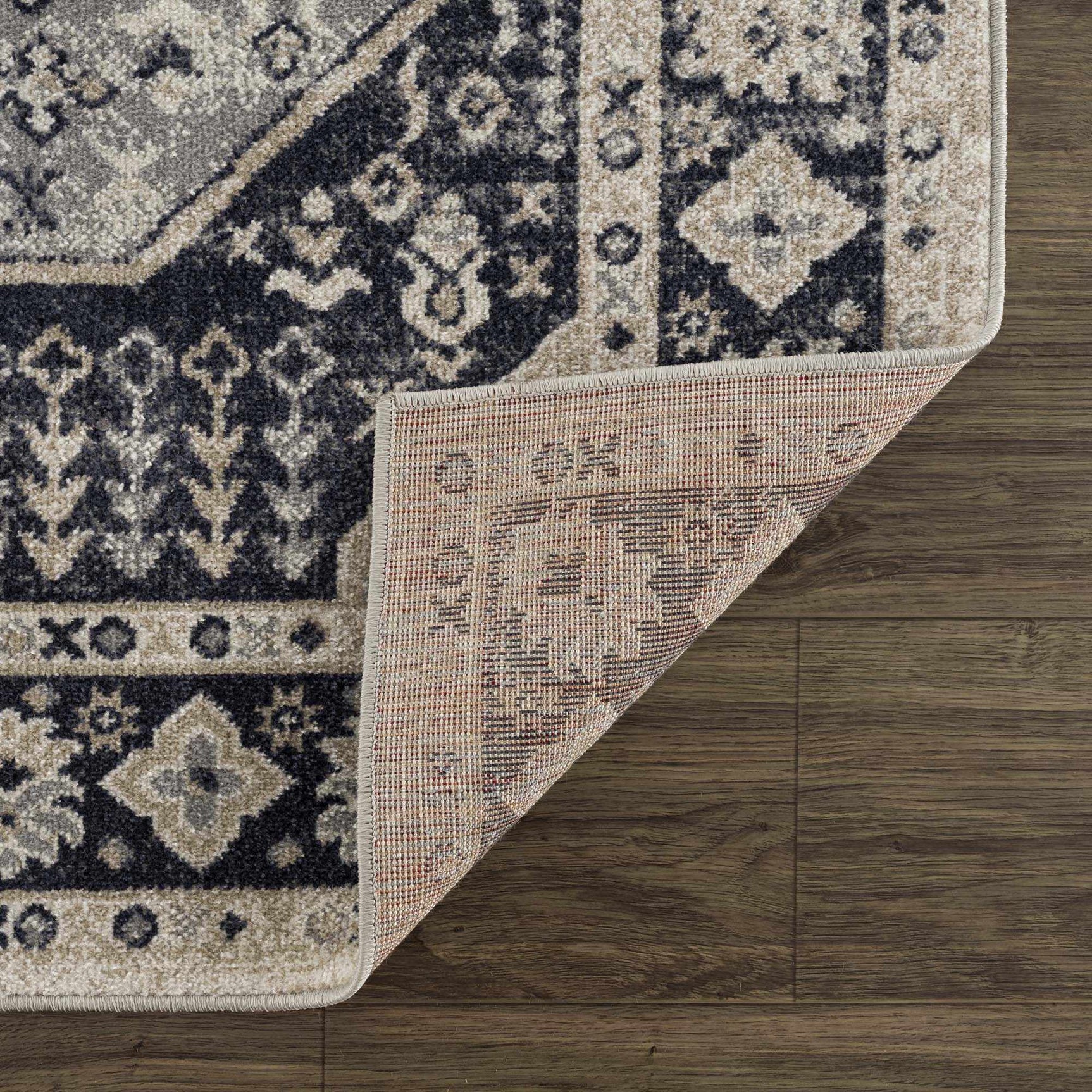 Cabacungan Cream & Gray Washable Area Rug - Ornate Home