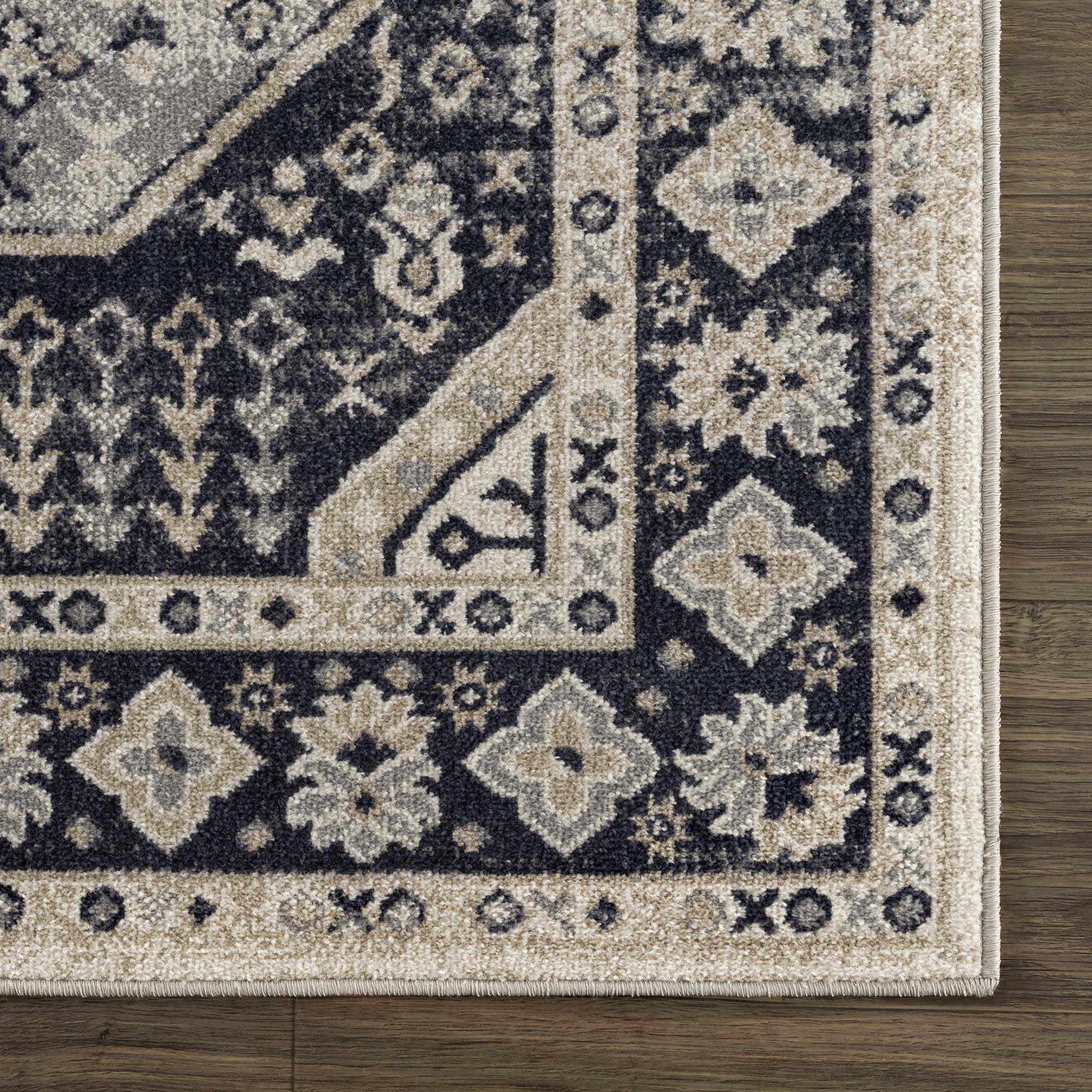 Cabacungan Cream & Gray Washable Area Rug - Ornate Home