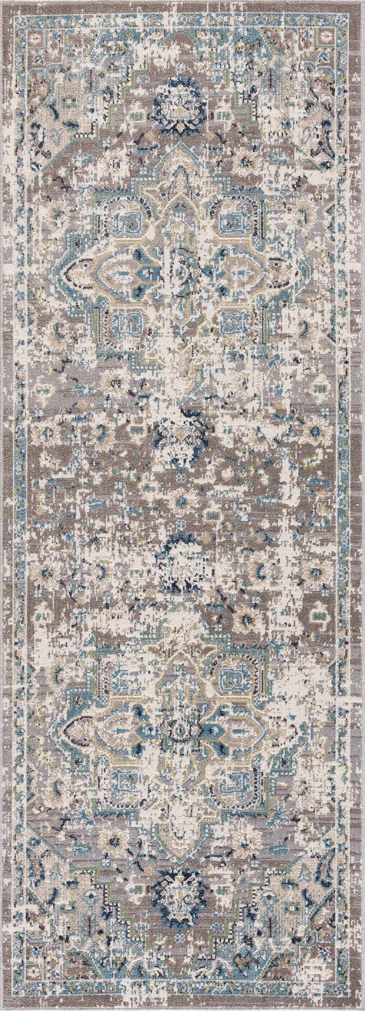 Cabacungan Gray & Blue Washable Area Rug - Ornate Home