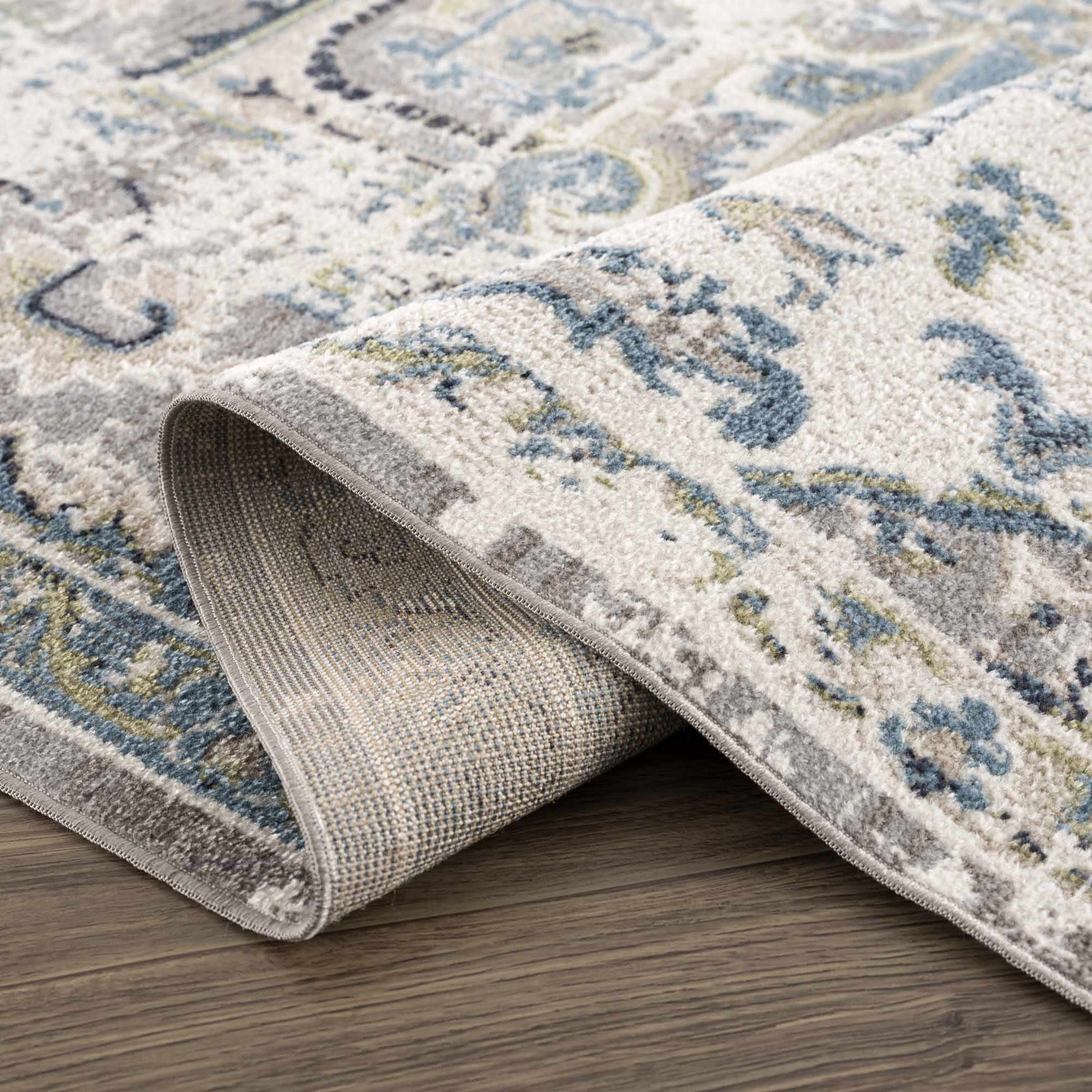 Cabacungan Gray & Blue Washable Area Rug - Ornate Home