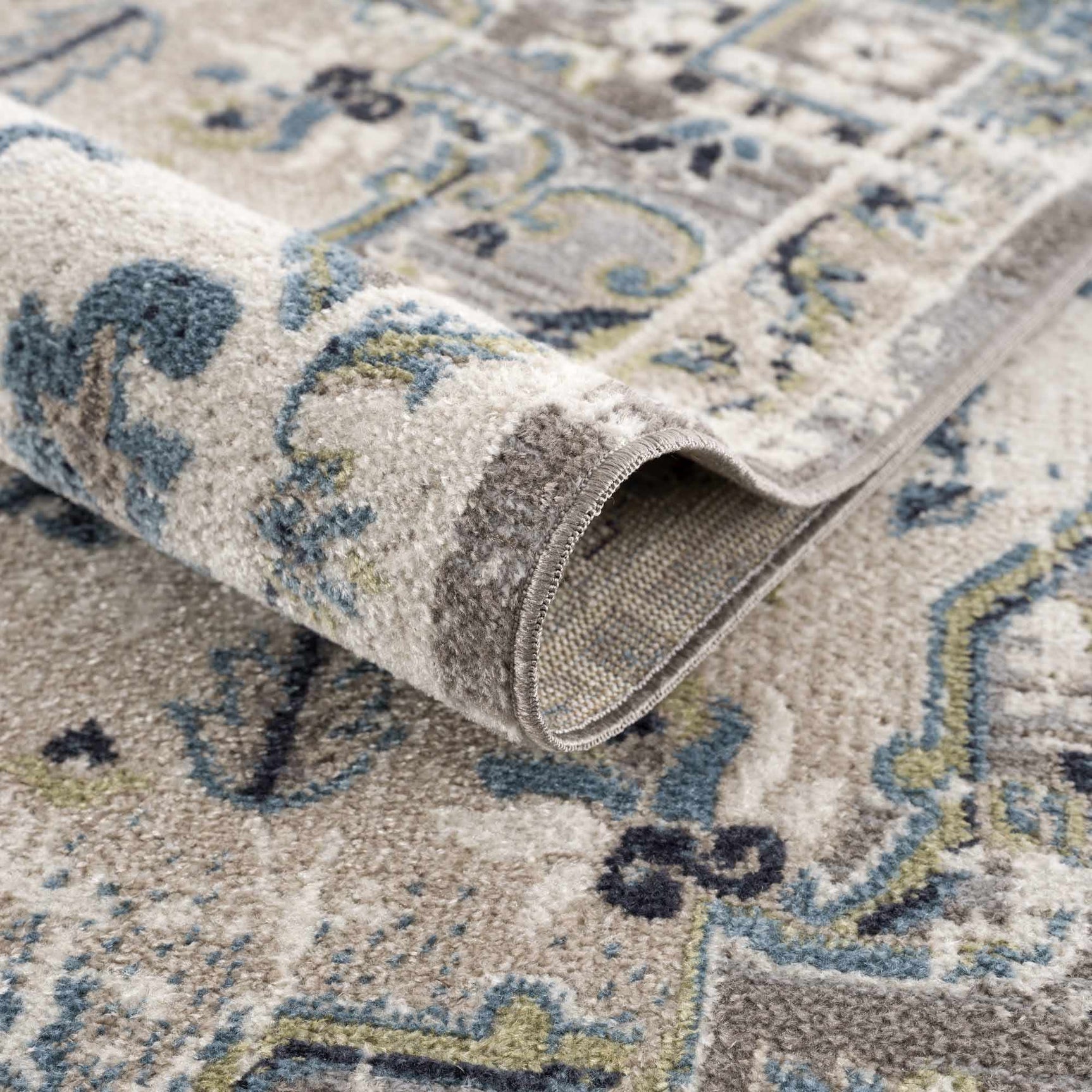 Cabacungan Gray & Blue Washable Area Rug - Ornate Home