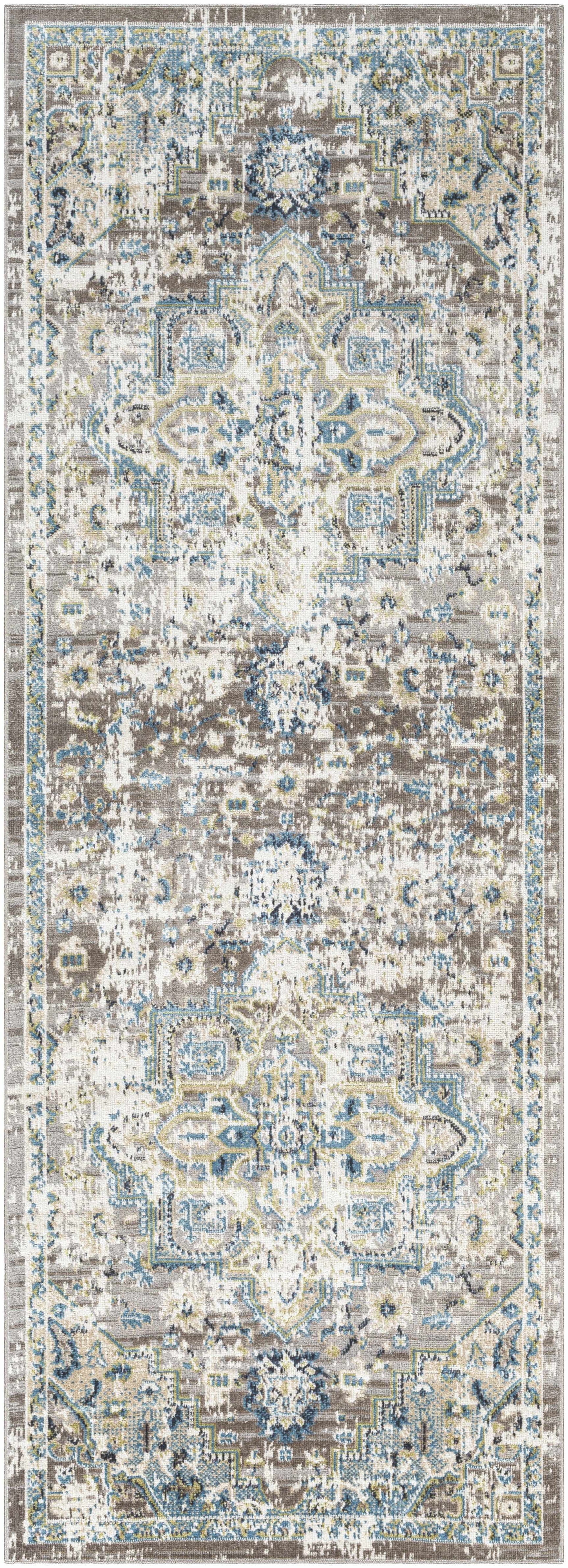 Cabacungan Gray & Blue Washable Area Rug - Ornate Home
