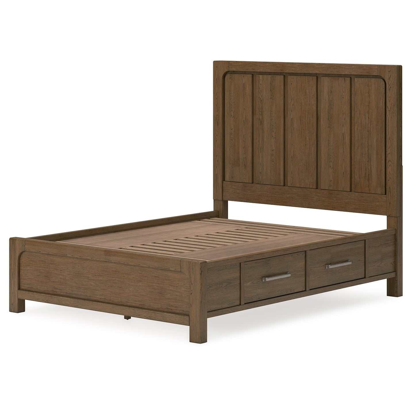 Cabalynn Light Brown Queen Panel Bed w/ 4 Storage Drawers - Ornate Home