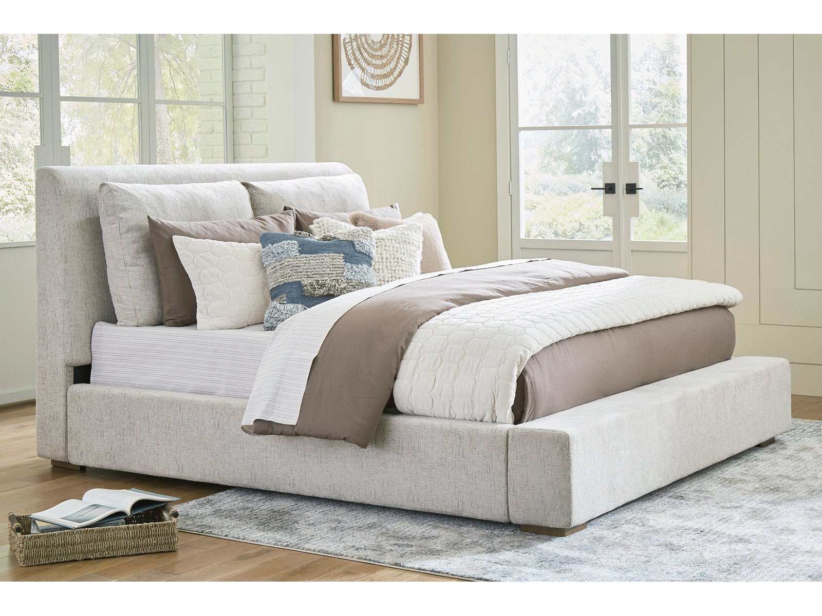 Cabalynn Oatmeal King Upholstered Bed (Online Special Price) - Ornate Home