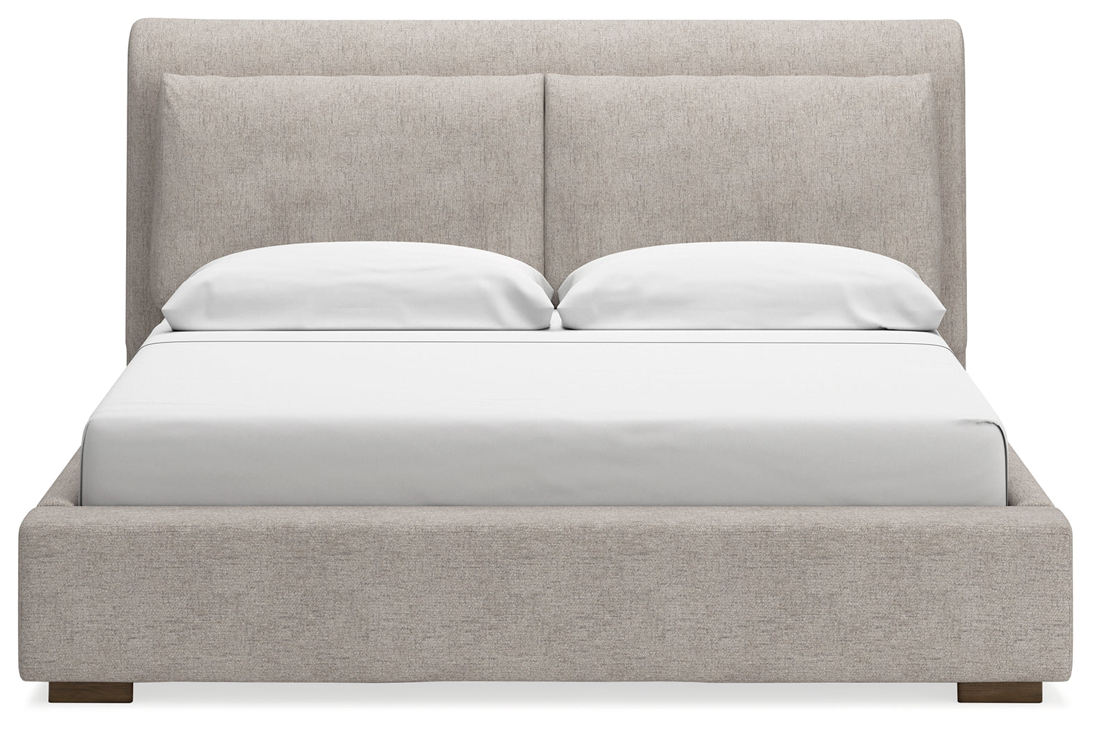 Cabalynn Oatmeal/Light Brown King Upholstered Bedroom Set with 2 Nightstands (Online Special Price) - Ornate Home
