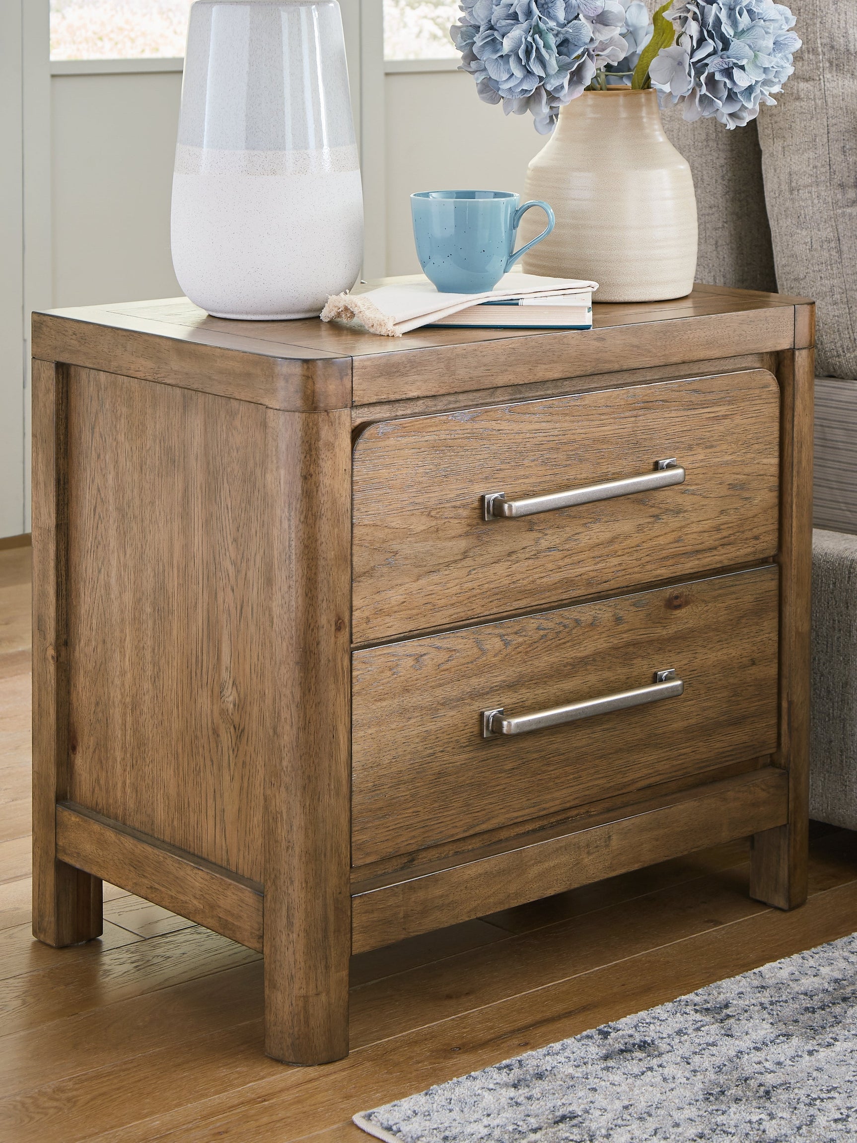 Cabalynn Oatmeal/Light Brown King Upholstered Bedroom Set with 2 Nightstands (Online Special Price) - Ornate Home
