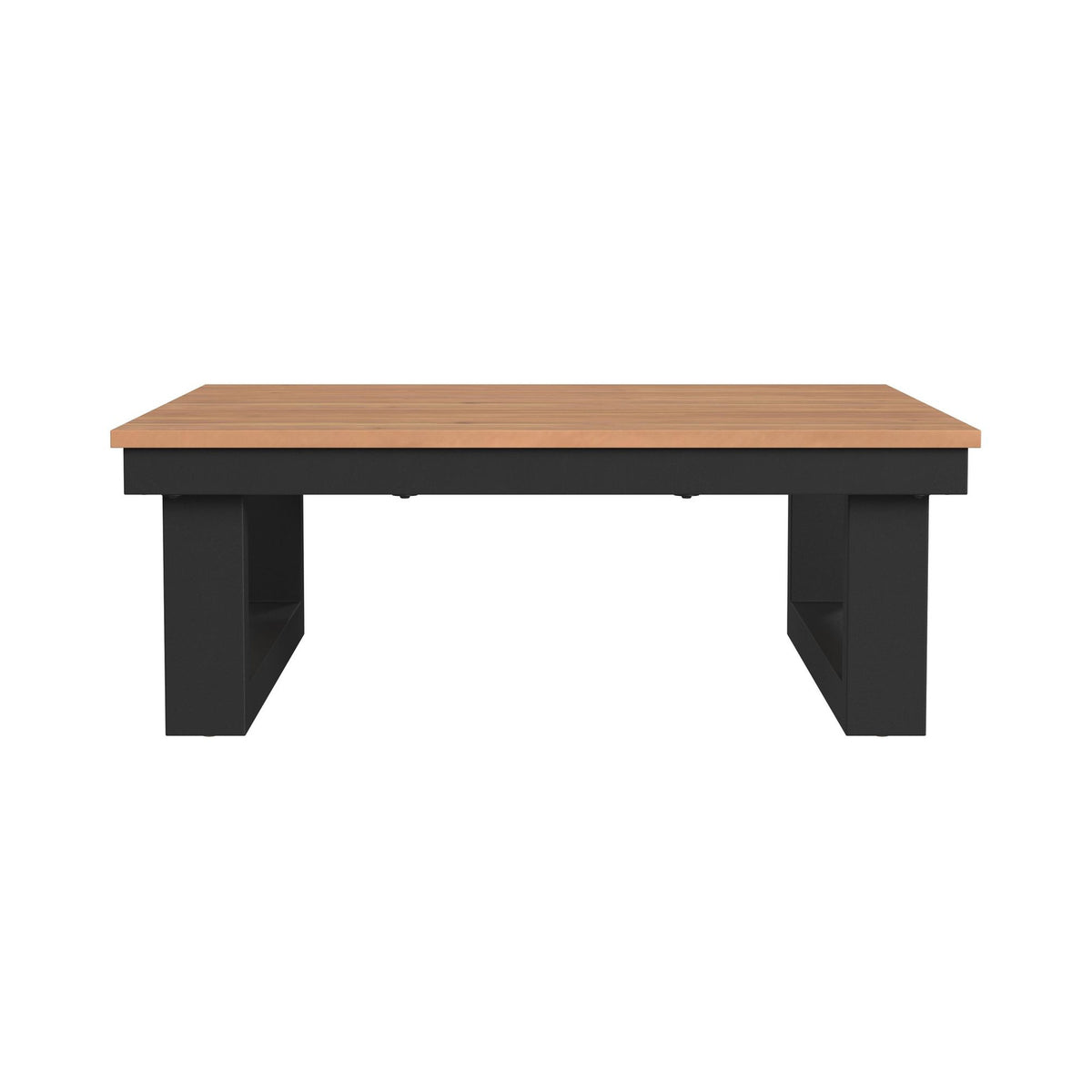 Cabana Black Outdoor Coffee Table with Natural Top - Ornate Home