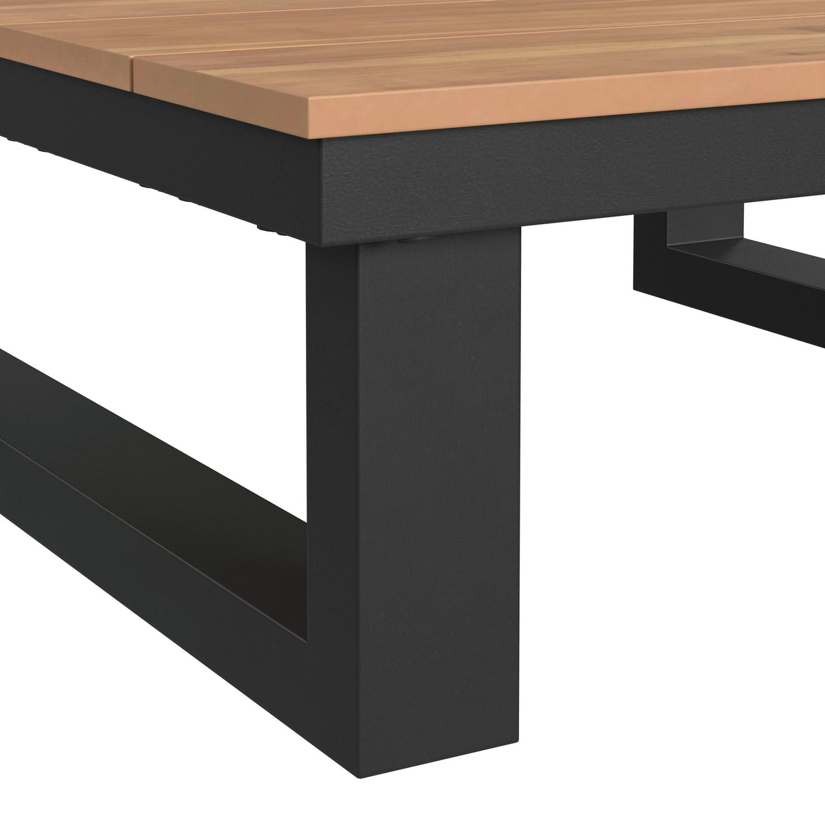 Cabana Black Outdoor Coffee Table with Natural Top - Ornate Home