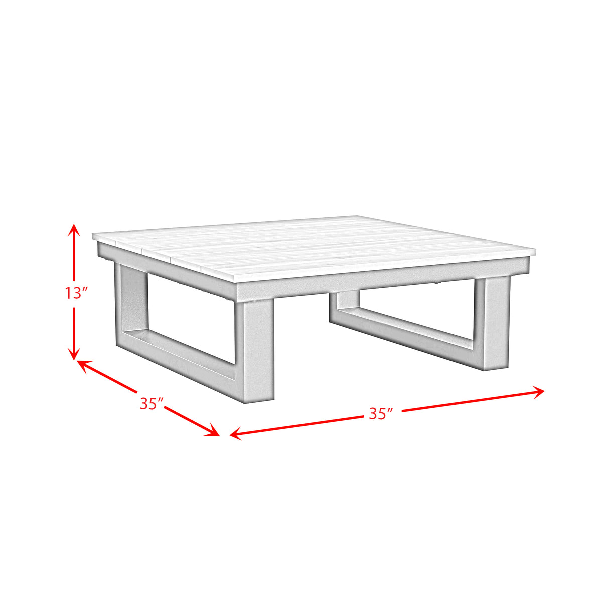 Cabana Black Outdoor Coffee Table with Natural Top - Ornate Home