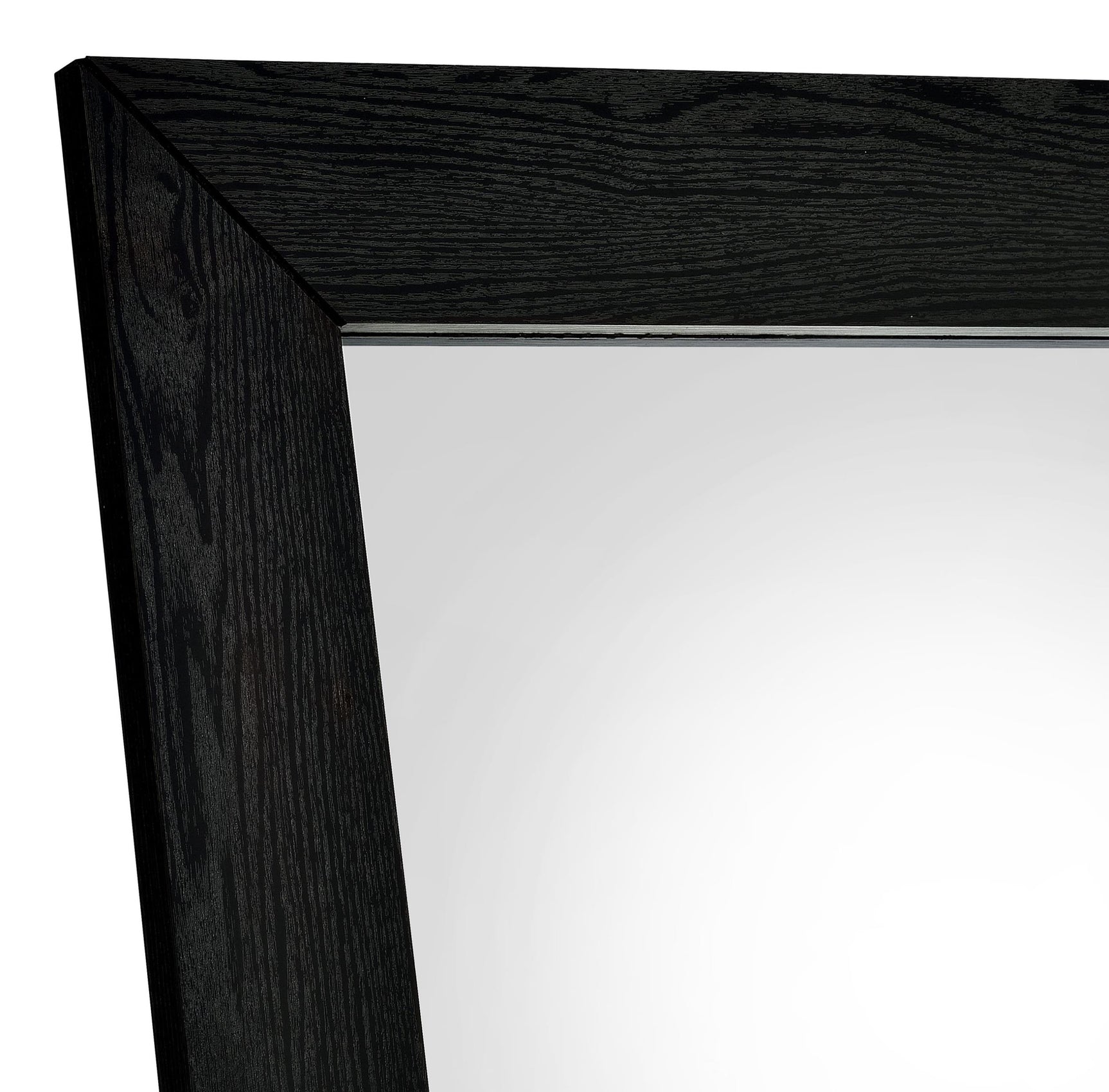 Cadence Black Oak Tempered Glass Full Length Standing Mirror - Ornate Home