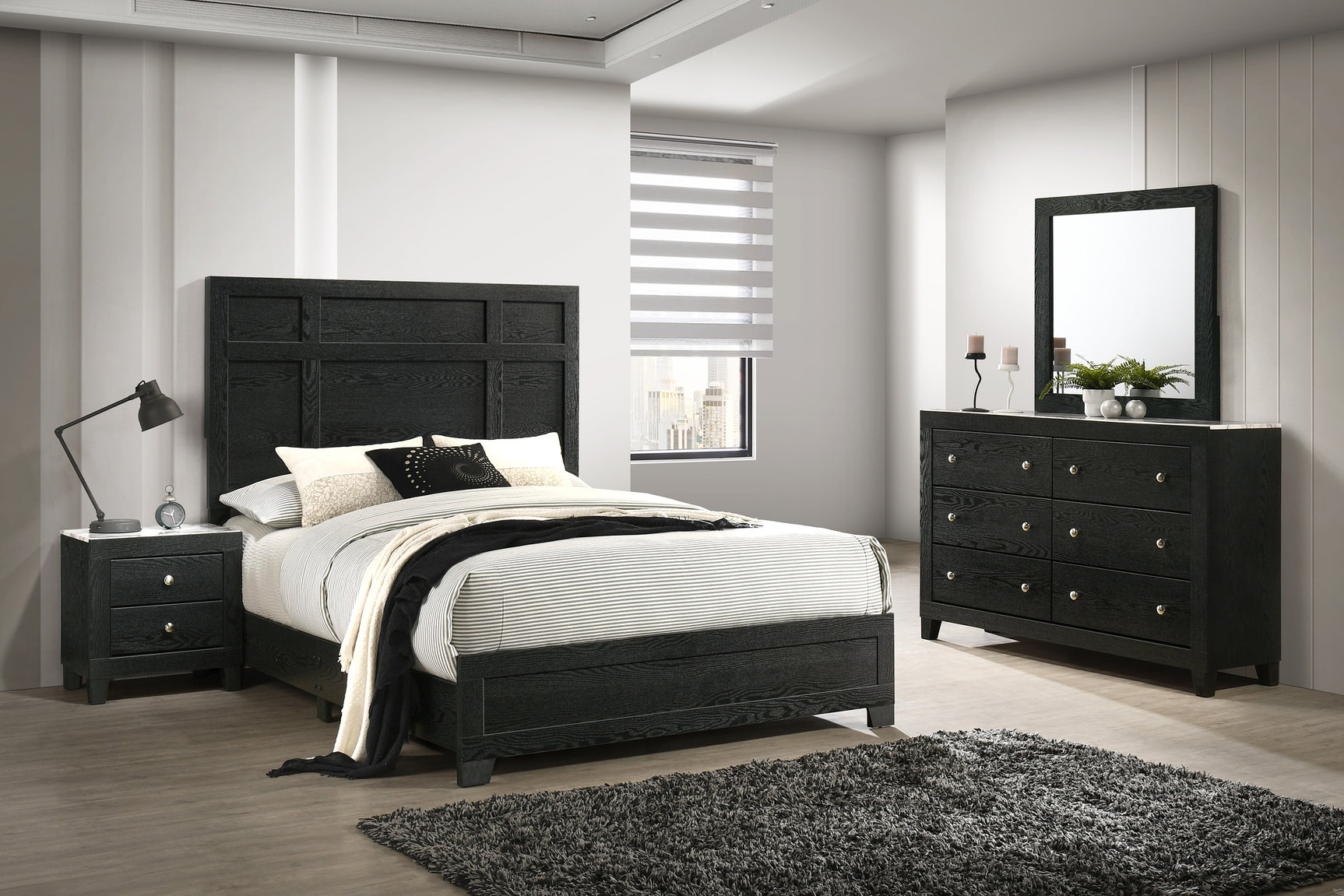 Cadence Black Panel Bedroom Set - Ornate Home
