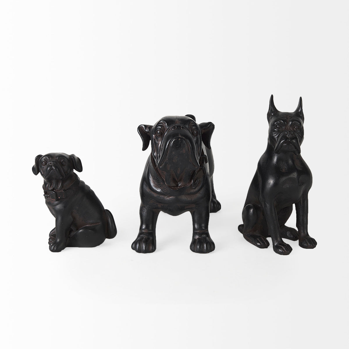 Cadence Black Resin Pug Dog - Ornate Home