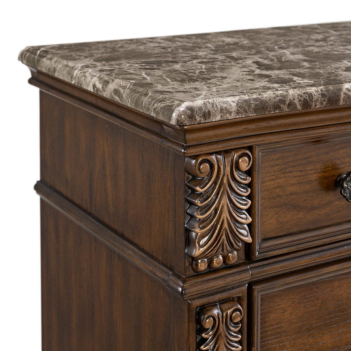 Cadenza Brown/Black 5-Piece Queen UPH Bedroom Set - Ornate Home