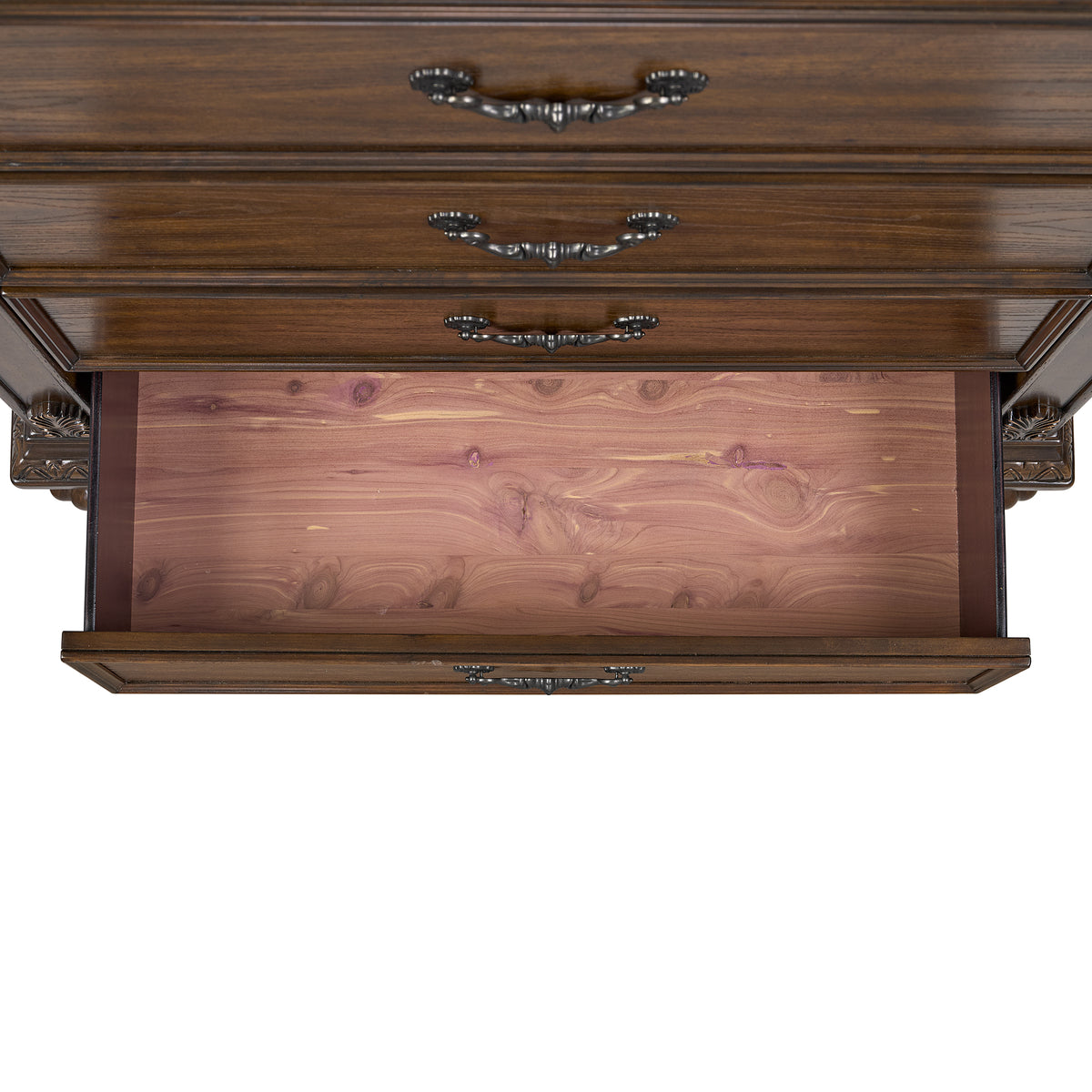 Cadenza Brown/Black 5-Piece Queen UPH Bedroom Set - Ornate Home