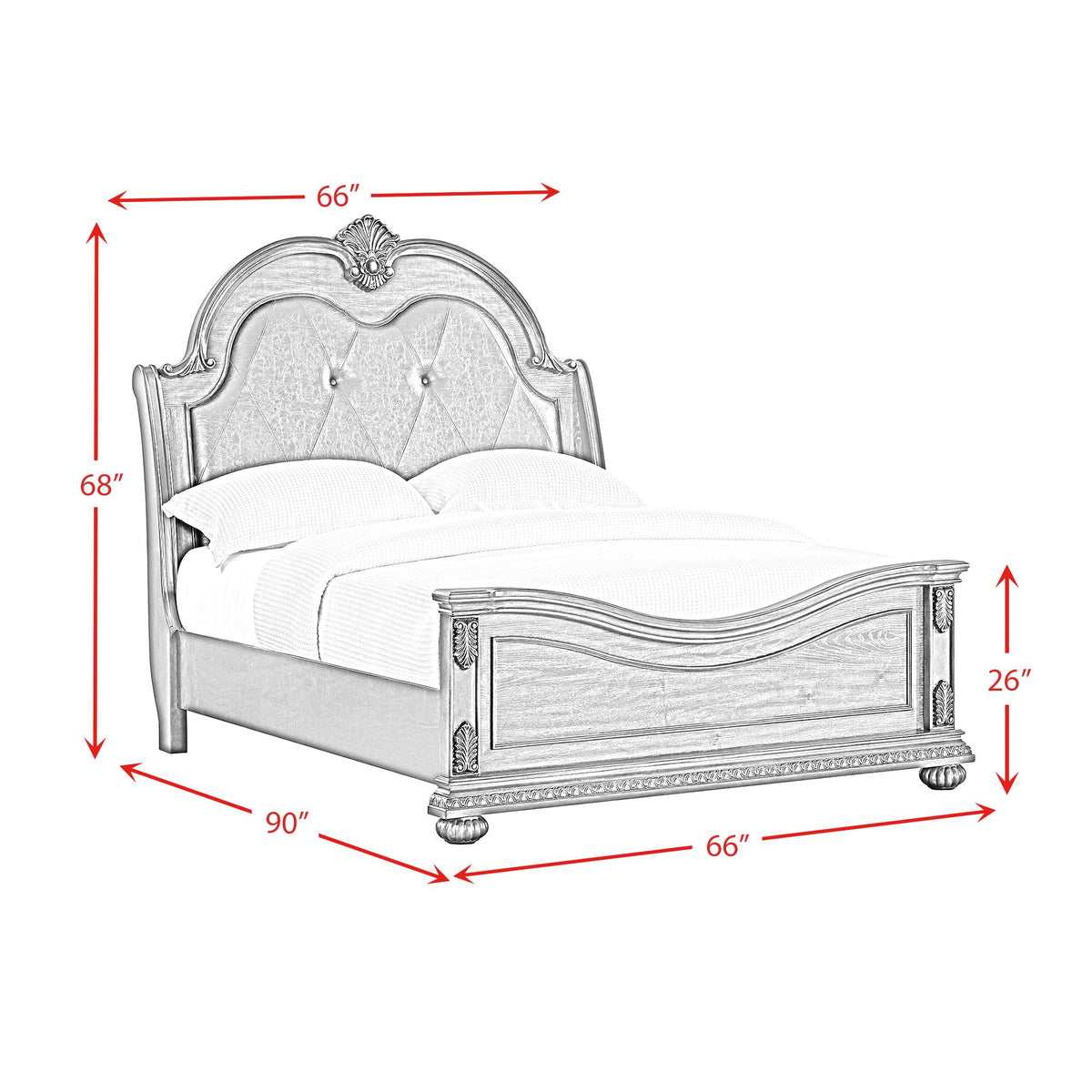 Cadenza Brown/Black Queen UPH Bed - Ornate Home