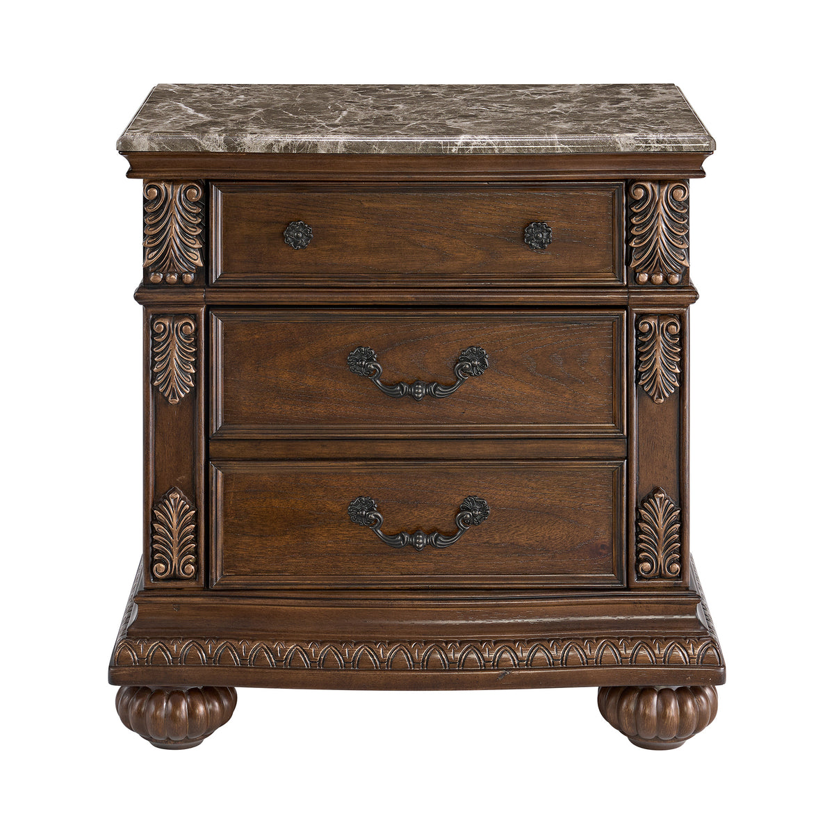Cadenza Brown Nightstand with USB-C - Ornate Home