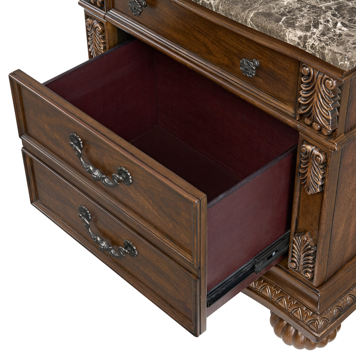 Cadenza Brown Nightstand with USB-C - Ornate Home