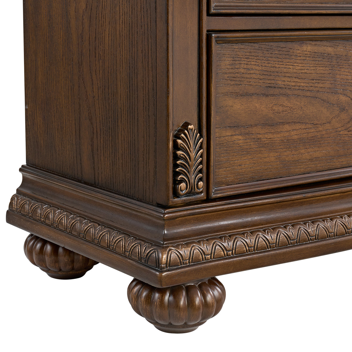 Cadenza Brown Nightstand with USB-C - Ornate Home