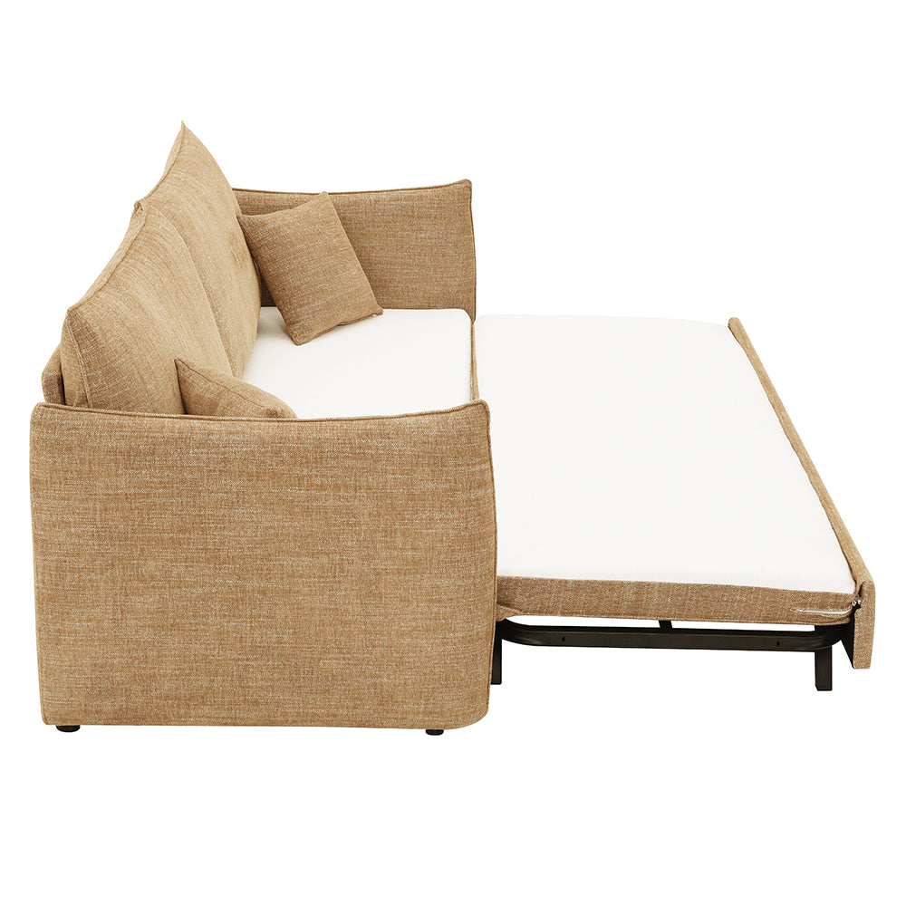 Cadie Mocha Sofa w/ Full-Size Sleeper & 2 Pillows - Ornate Home