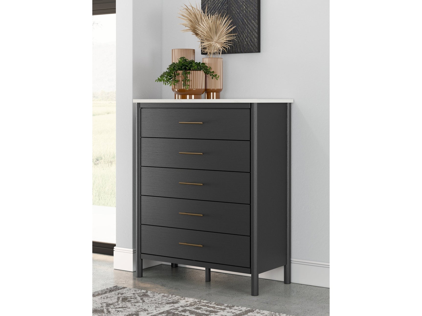 Cadmori Black/White Chest of Drawers - Ornate Home