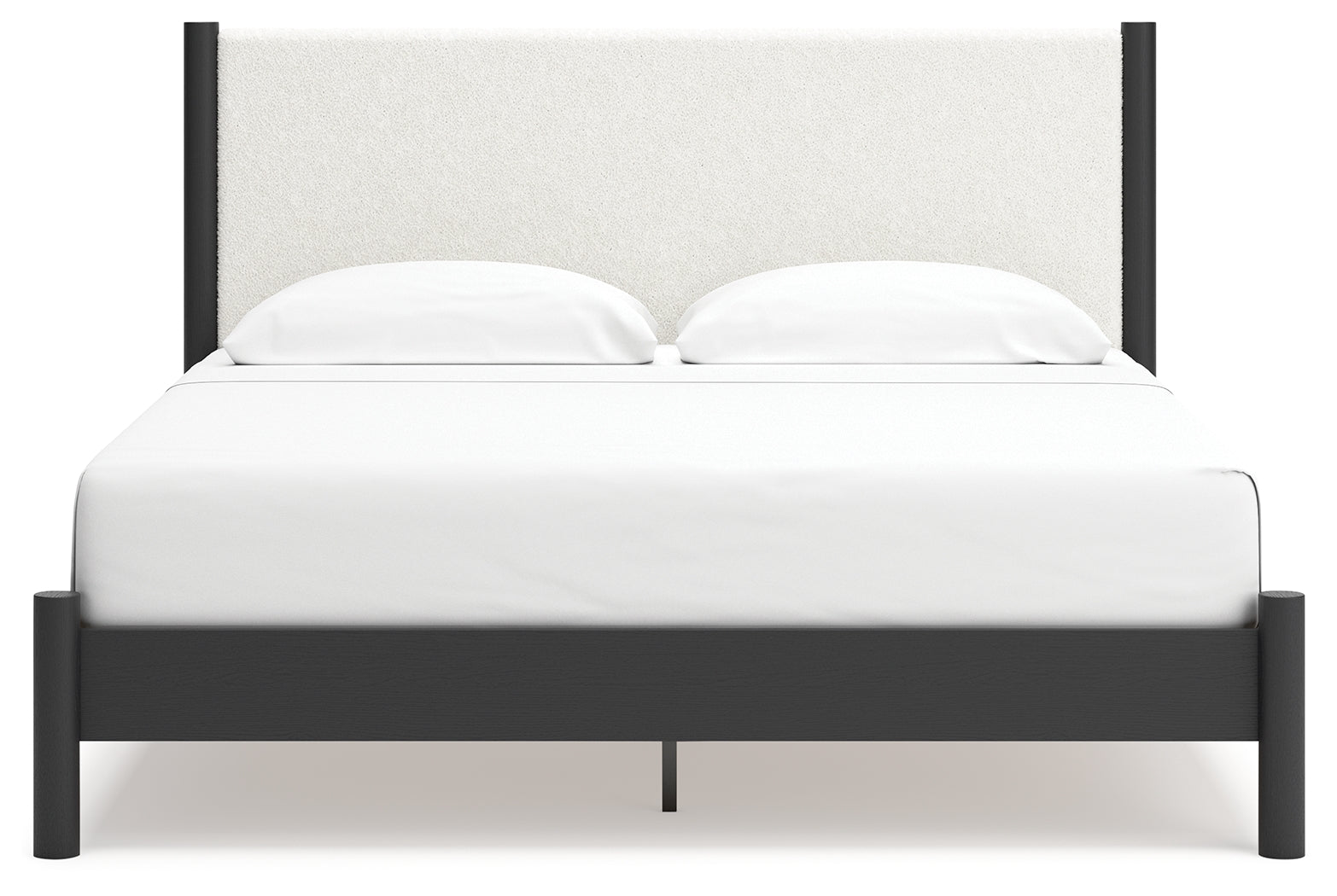 Cadmori Black/White King Upholstered Panel Bed (Online Special Price) - Ornate Home