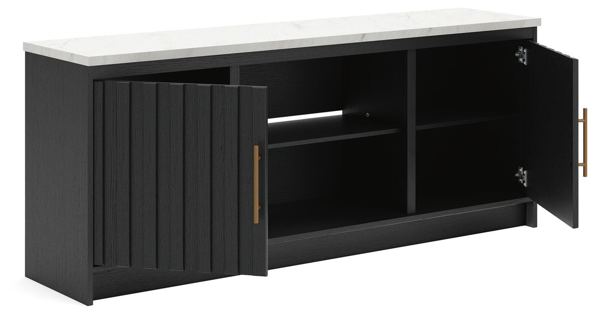 Cadmori Black/White XL TV Stand w/Fireplace Option - Ornate Home