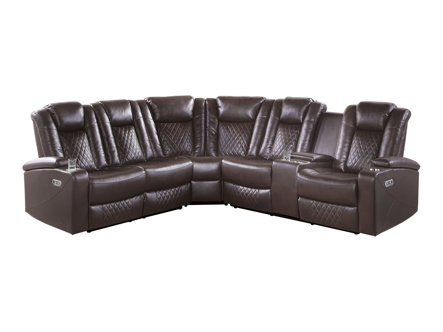 Caelan Brown 3-Piece Power Reclining Sectionals - Ornate Home