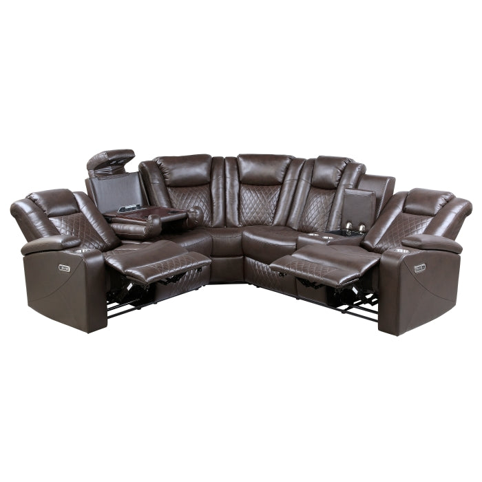 Caelan Brown 3-Piece Power Reclining Sectionals - Ornate Home