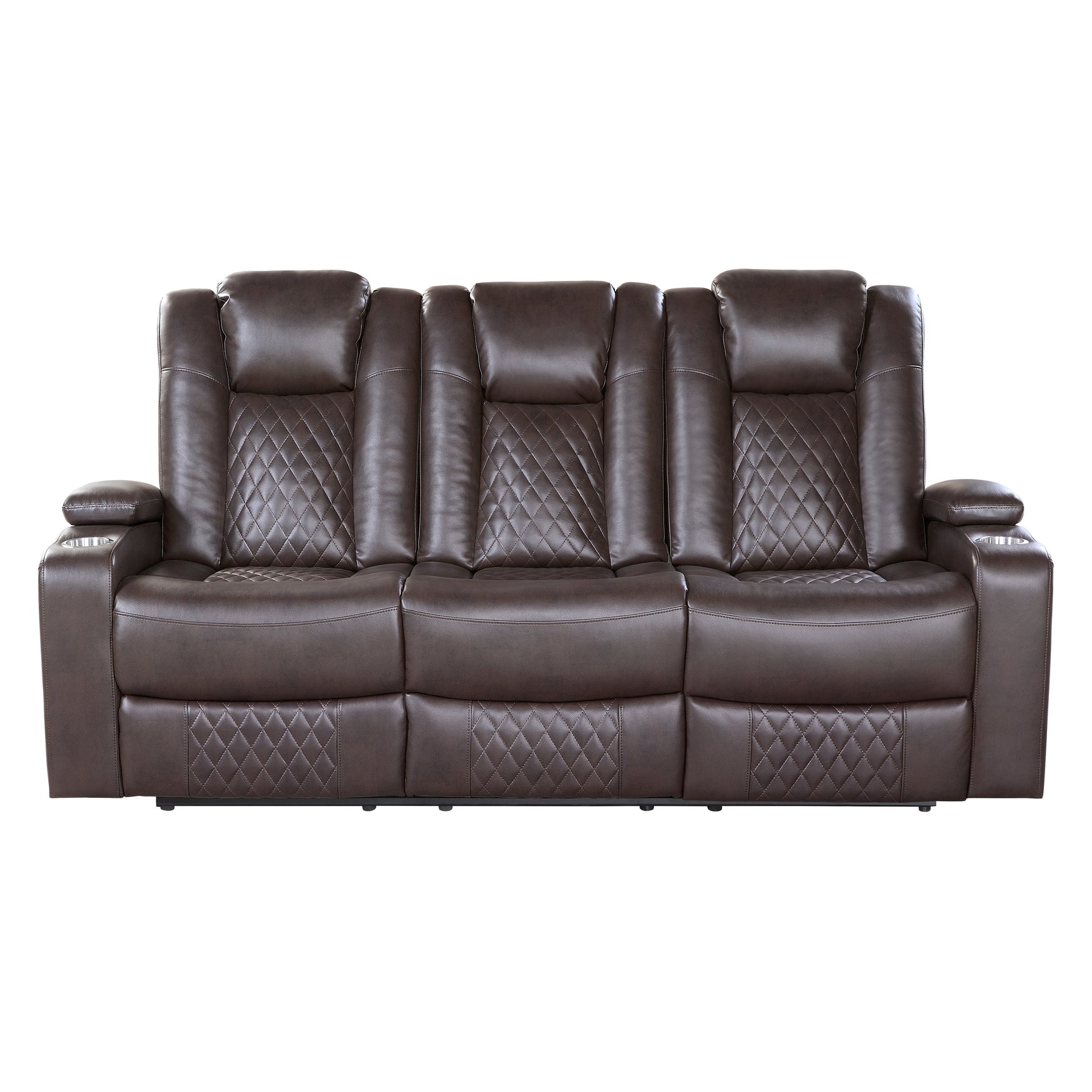 Caelan Dark Brown-Power Reclining Sofa and Loveseat - Ornate Home