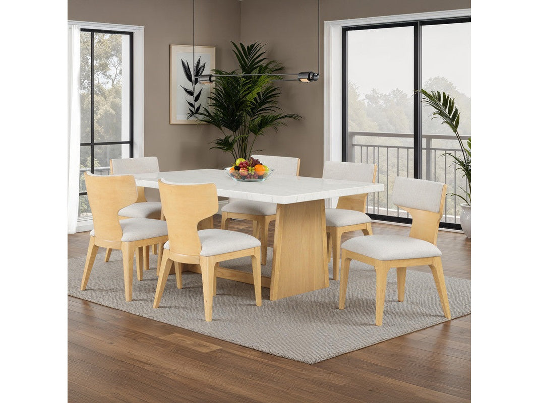 Caerwys Natural 7 Pc. Dining Table Set - Ornate Home