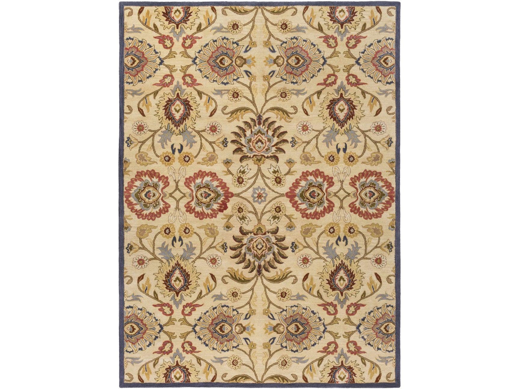 Caesar 1116 Hand Tufted Beige & Rust Wool Rug - Ornate Home