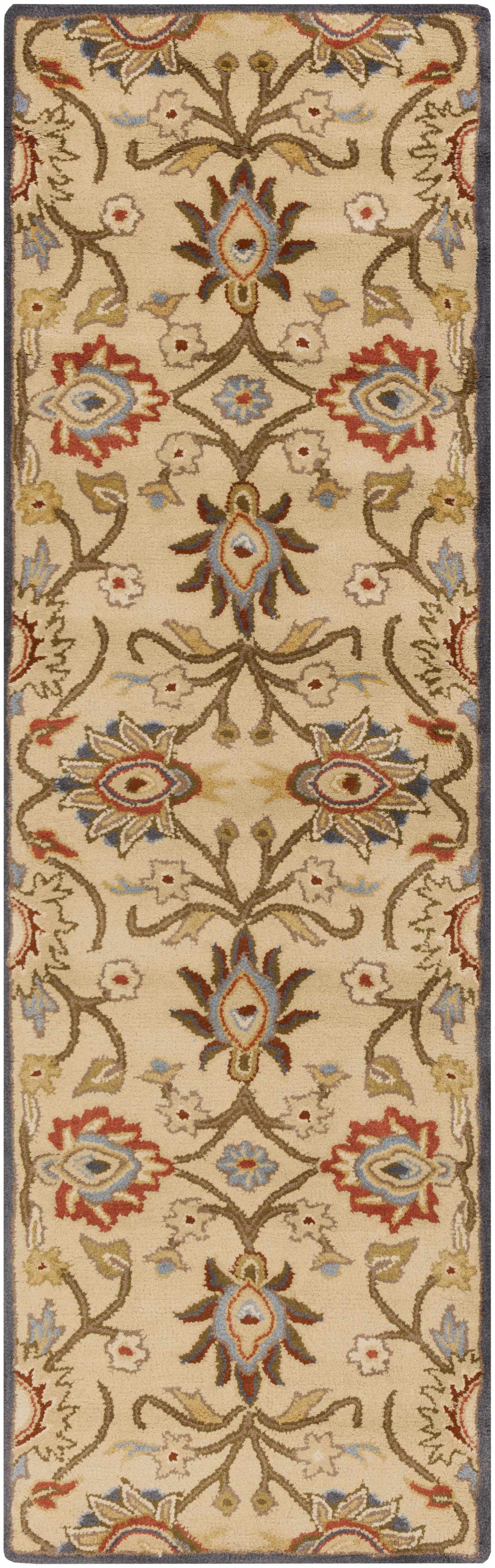 Caesar 1116 Hand Tufted Beige & Rust Wool Rug - Ornate Home