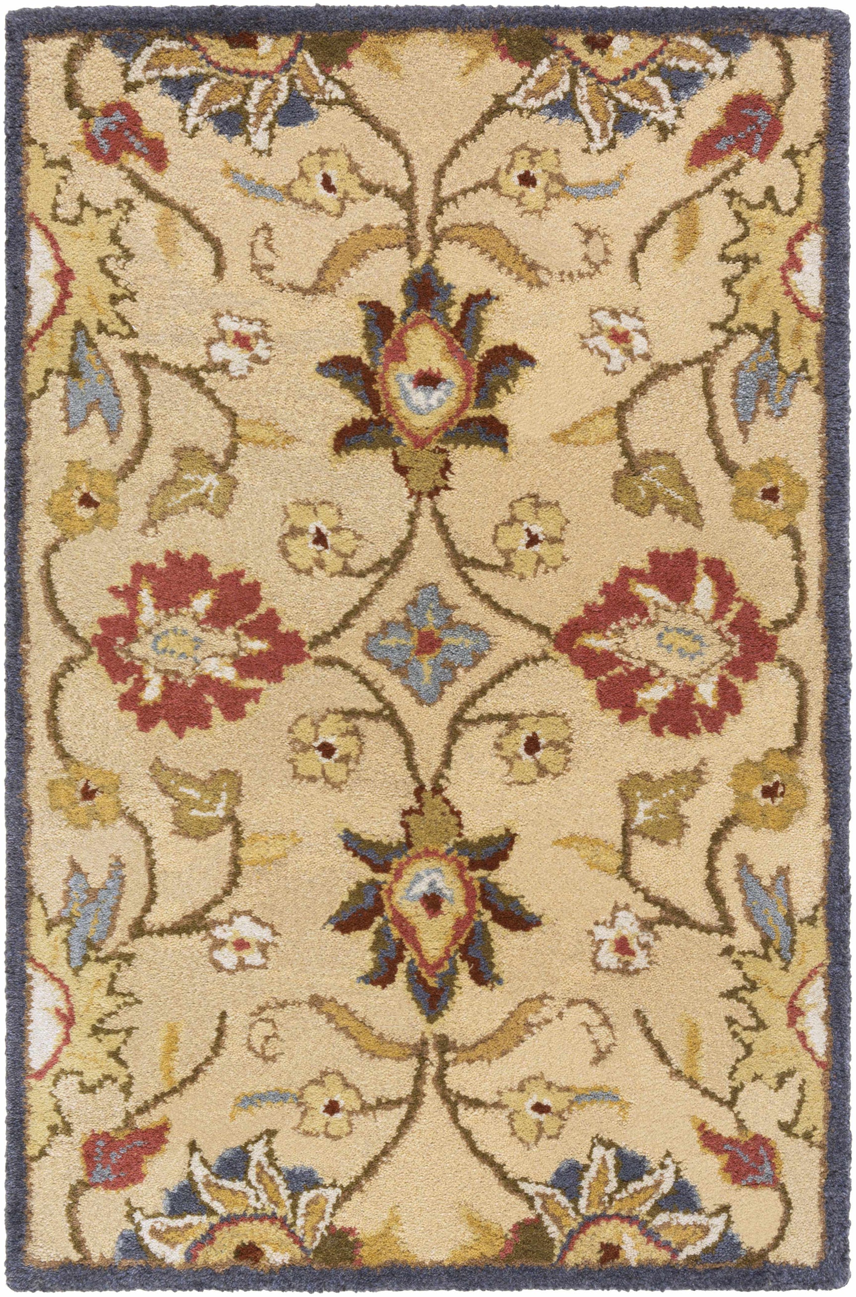Caesar 1116 Hand Tufted Beige & Rust Wool Rug - Ornate Home