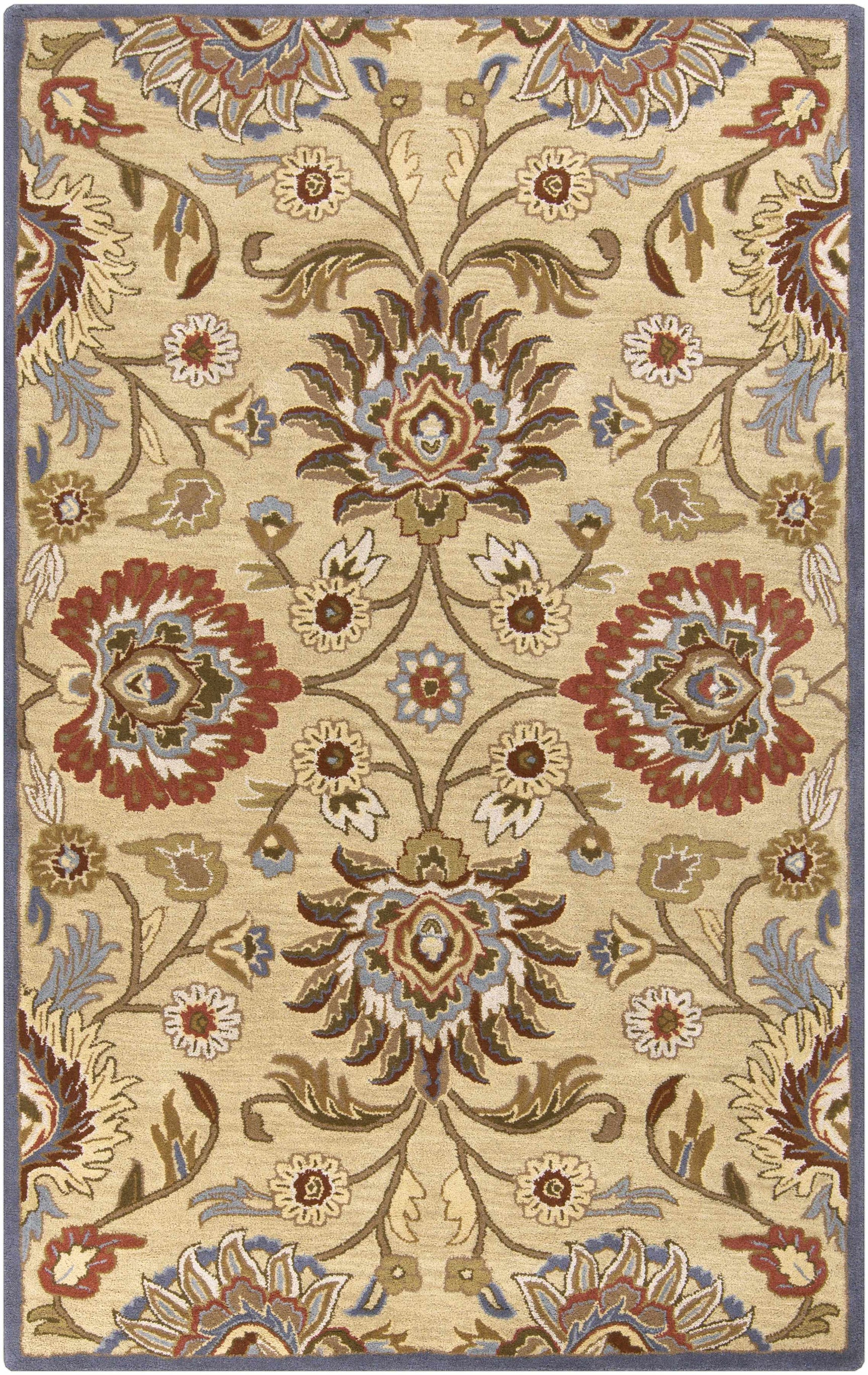 Caesar 1116 Hand Tufted Beige & Rust Wool Rug - Ornate Home