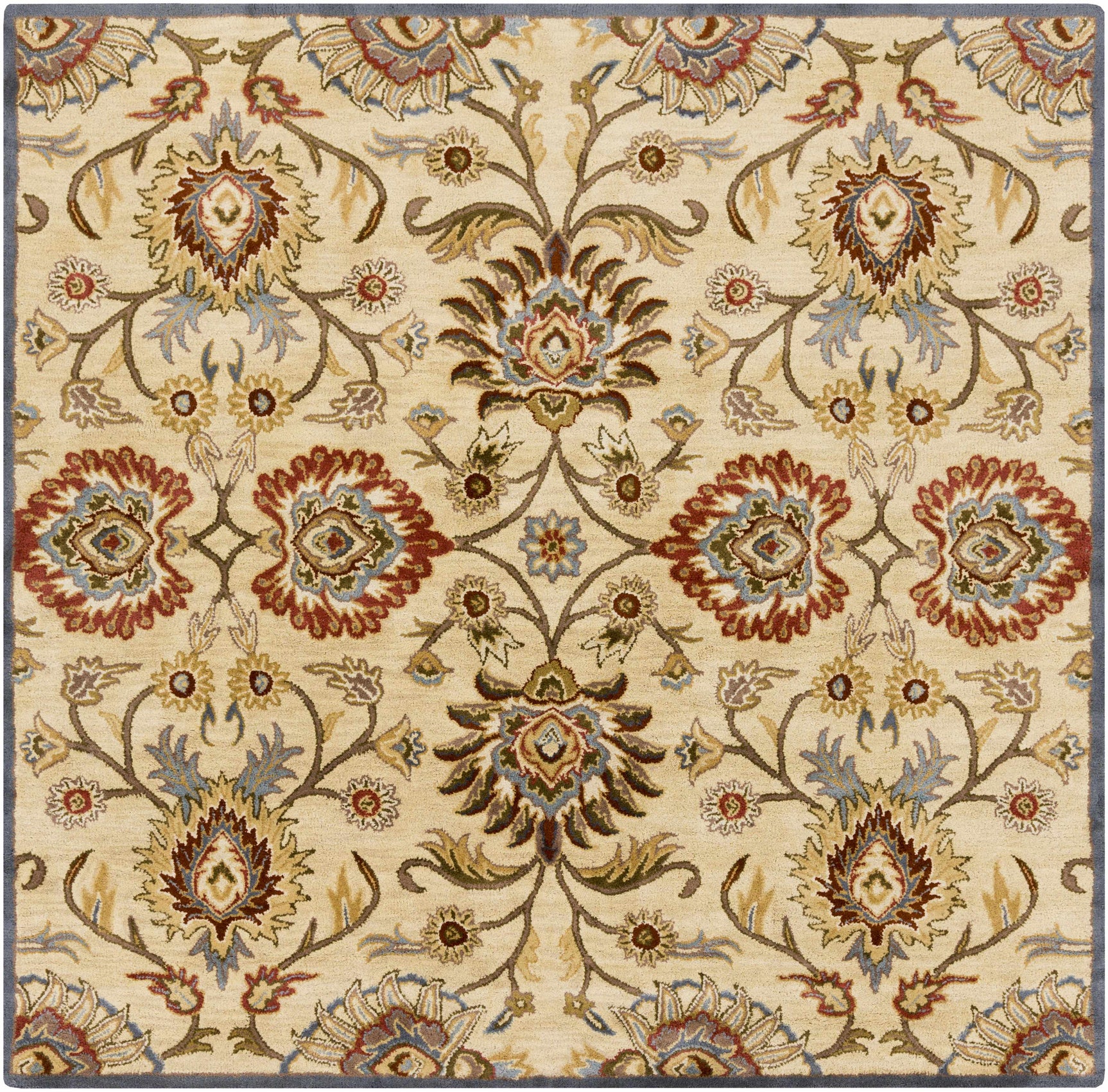 Caesar 1116 Hand Tufted Beige & Rust Wool Rug - Ornate Home