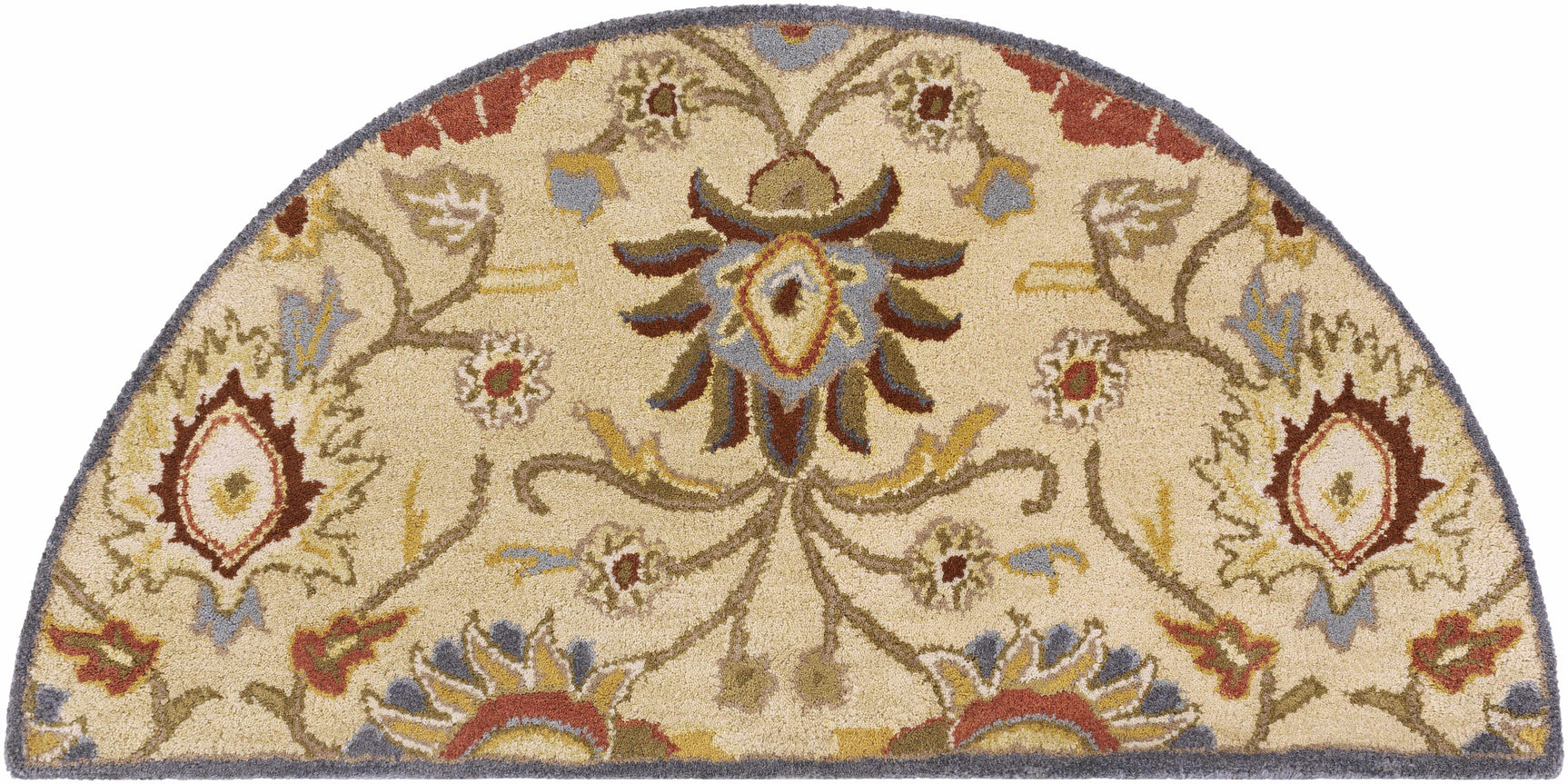 Caesar 1116 Hand Tufted Beige & Rust Wool Rug - Ornate Home