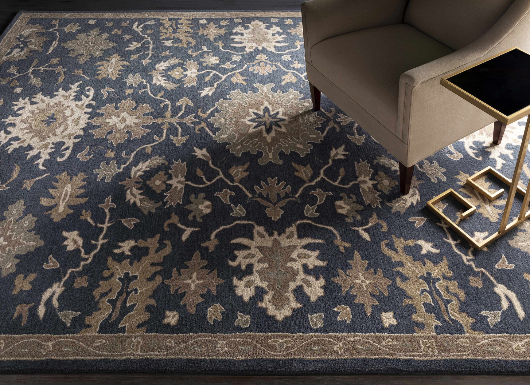 Caesar 1154 Navy Wool Rug - Ornate Home