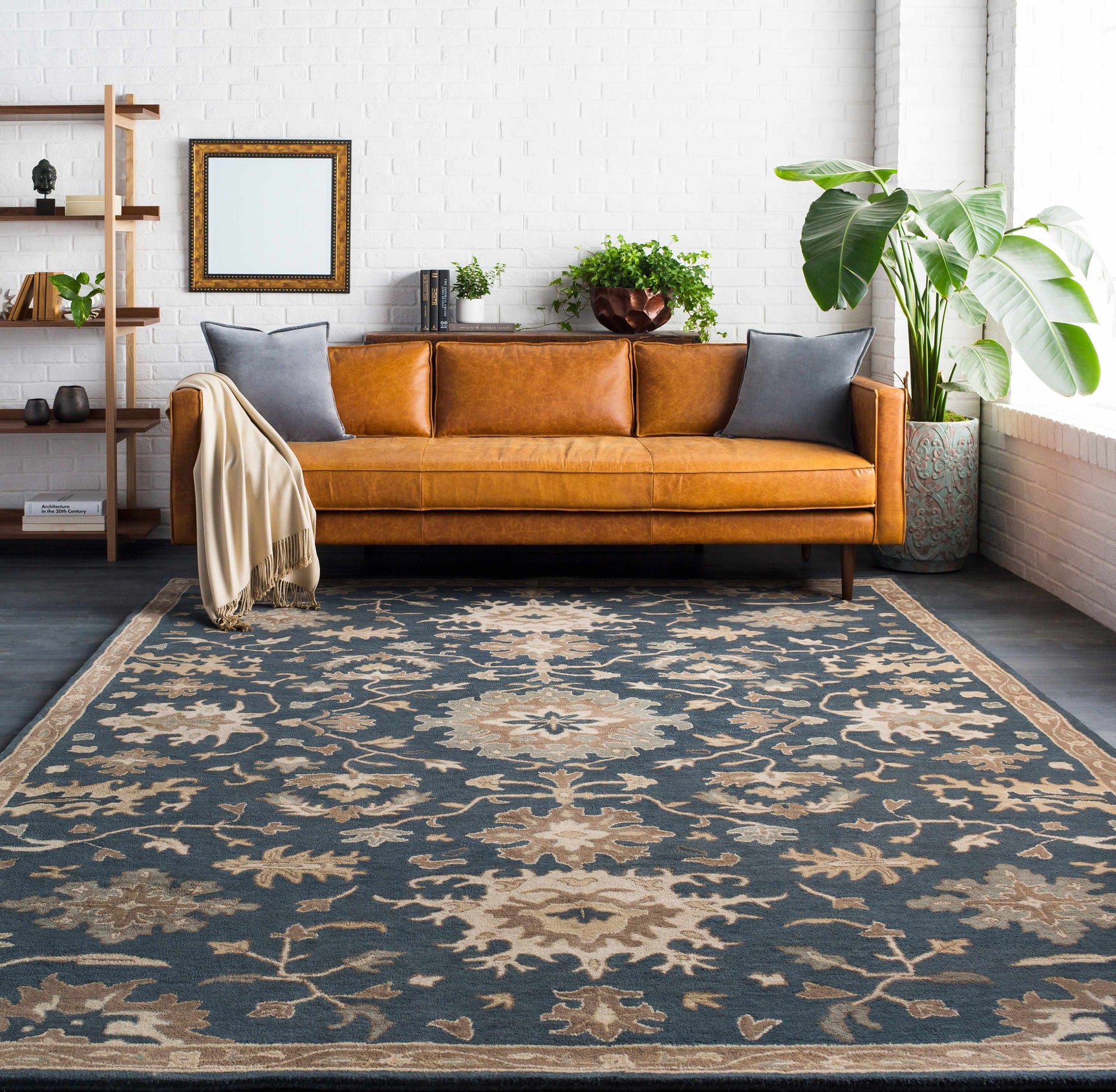 Caesar 1154 Navy Wool Rug - Ornate Home