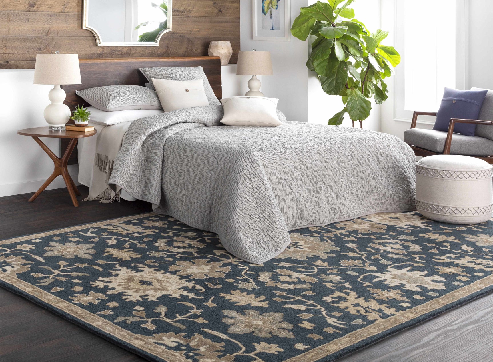 Caesar 1154 Navy Wool Rug - Ornate Home
