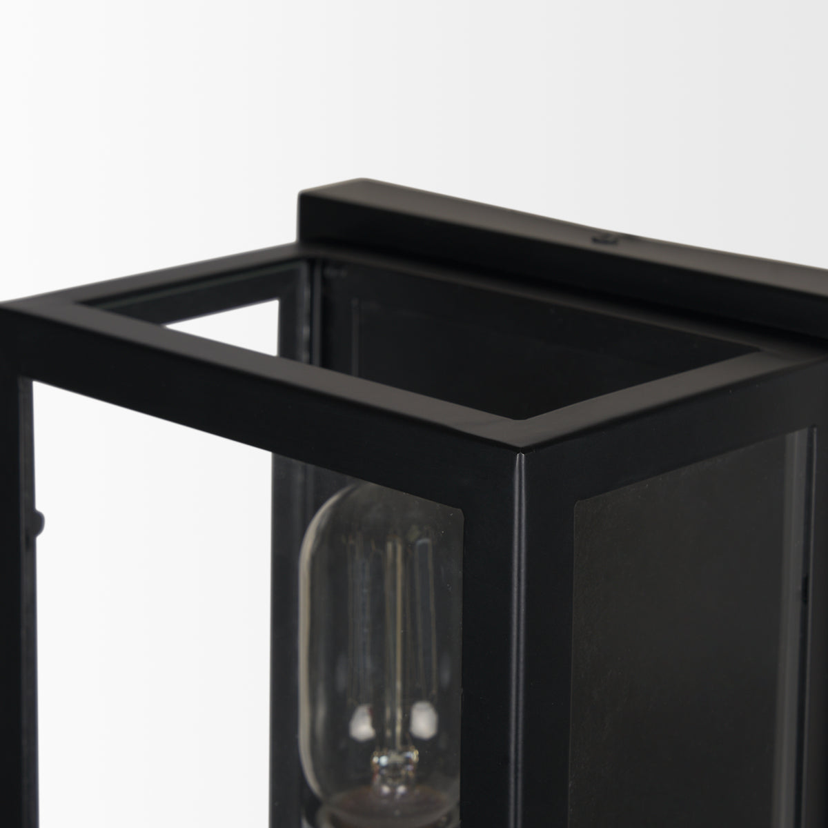 Cairn Matte Black Metal with Glass 1-Light Wall Sconce - Ornate Home